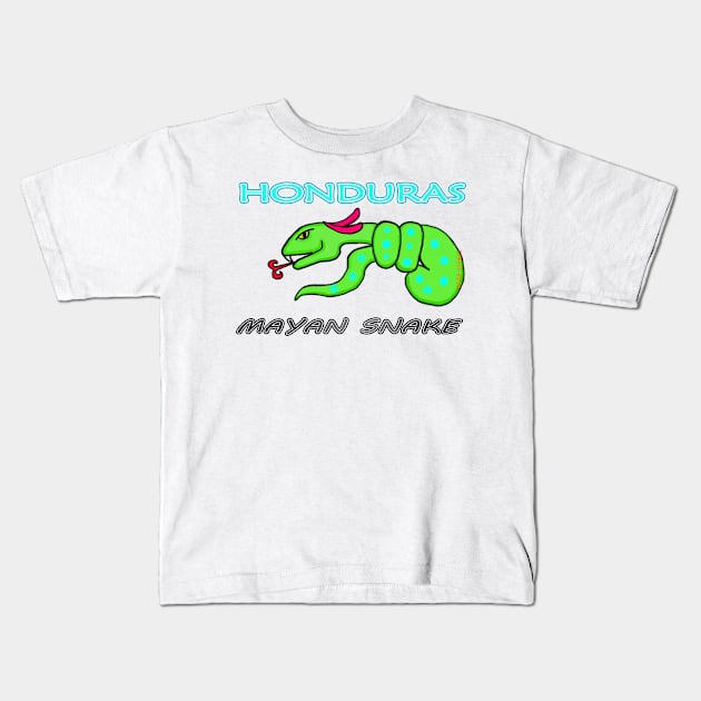 HONDURAS MAYAN SNAKE Kids T-Shirt by yagami41